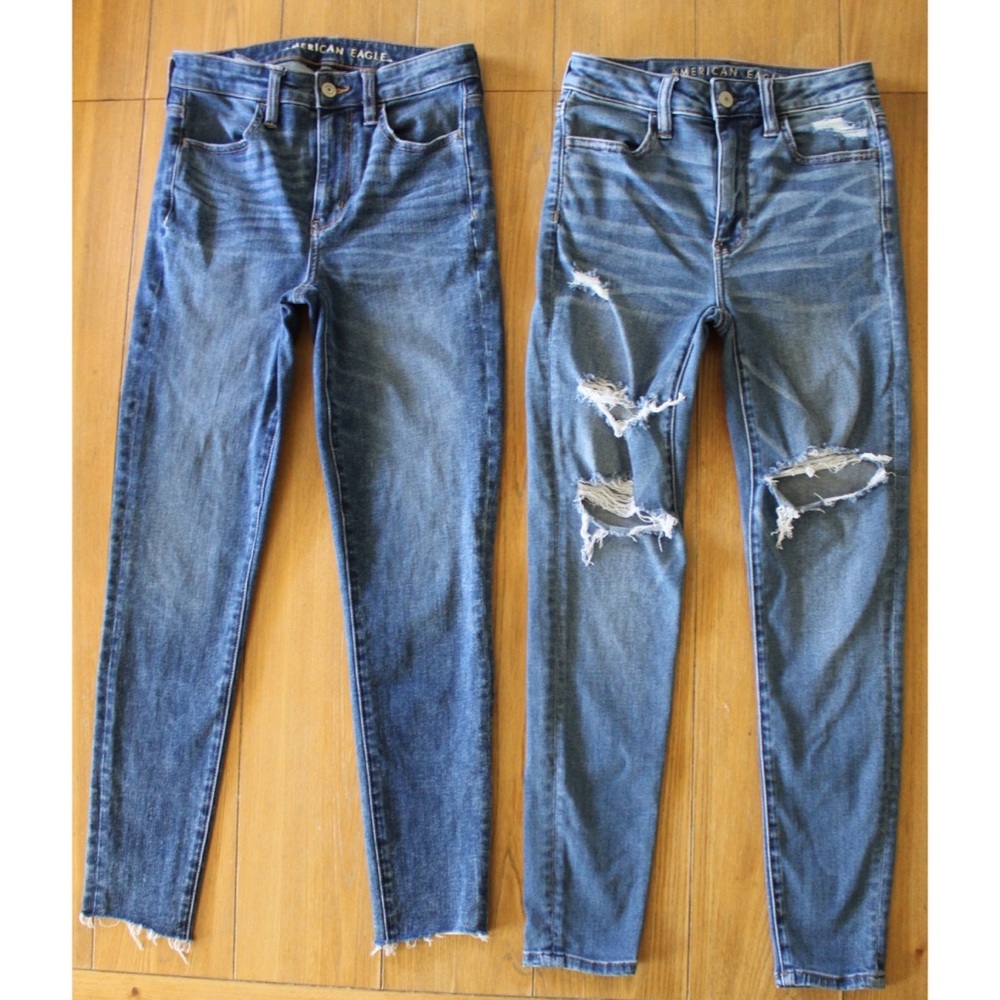 American Eagle Super Hi Rise Jeggings (2 Piece) Size 2 Preowned